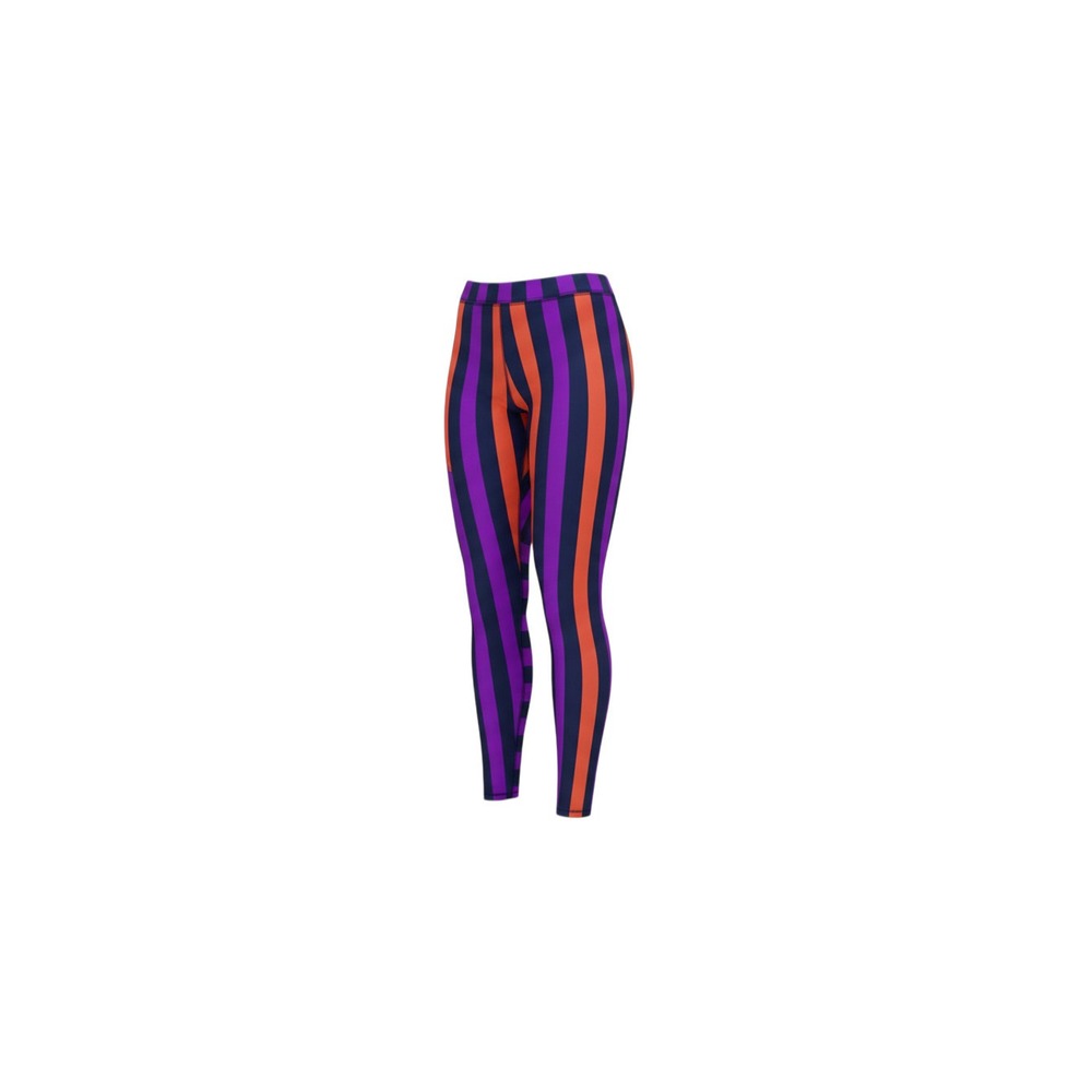 Danskin Now Leggings Womens Medium M Purple Orange Striped DNL46163 Activewear